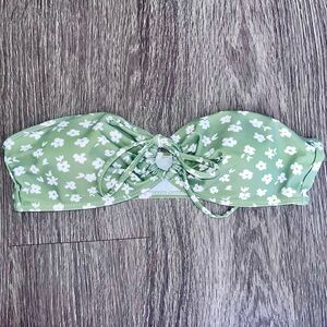 NWOT Green Floral Swim Top